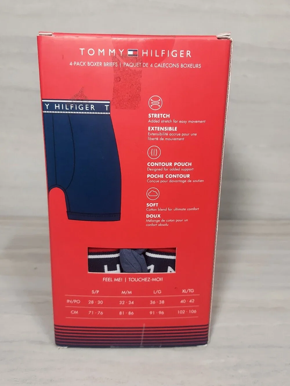 Tommy Hilfiger 4-Pack Boxer Briefs — Navy, Gray, Red, Black